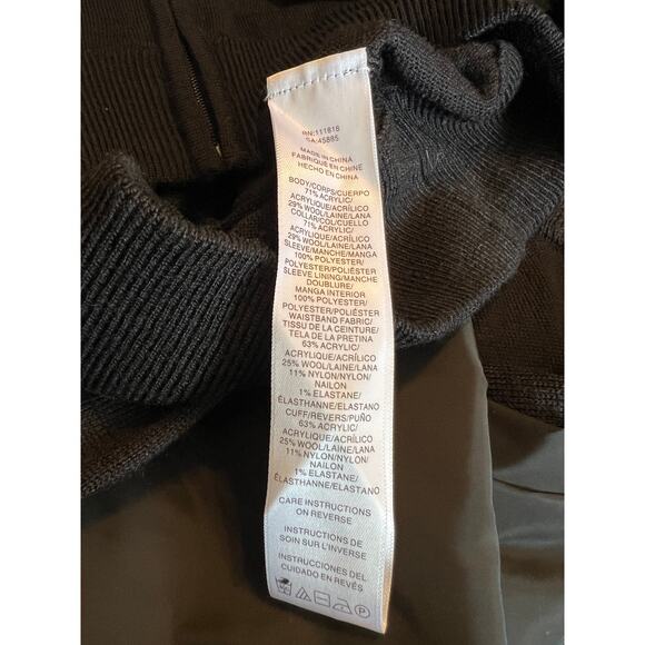 Michael Kors Wool Blend Windbreaker Sleeve Jacket Black Casual Mock Neck Slim M - Picture 6 of 6